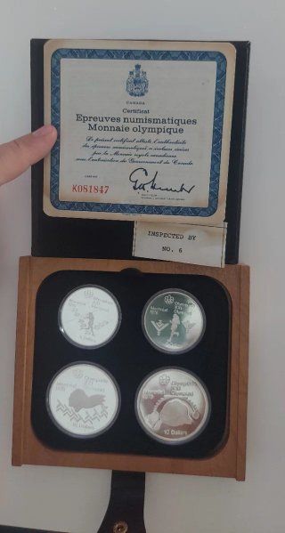 Estuche Moneda Olímpica Canadá 4 Piezas plata 925