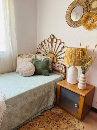 Cojín redondo decorativo beige