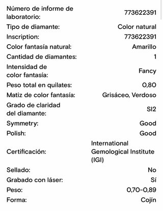 Diamante 0.80 ct