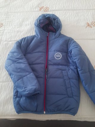 Chaqueta azul con capucha para niñ@, reversible