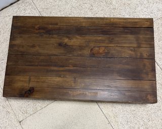 Mesa centro con listones de madera maciza rústica