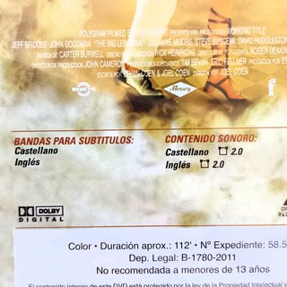 DVD El gran Lebowski (The big Lebowski)