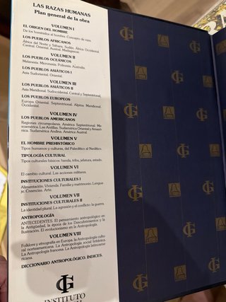 Colección Las razas humanas, 8 tomos
