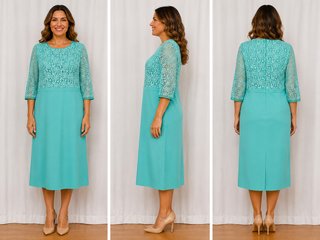 Vestido turquesa con encaje