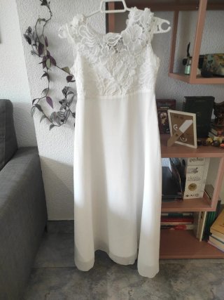Vestido de comunión blanco para niña de 135 cm