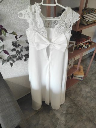Vestido de comunión blanco para niña de 135 cm