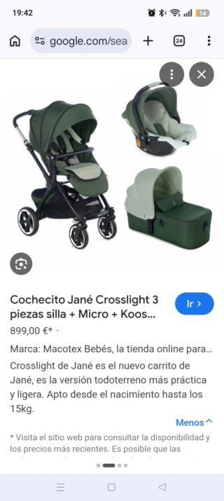 Silla de paseo Jane + capazo + maxicosi
