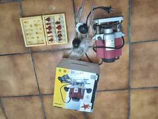 Fresadora eléctrica madera + juego fresas