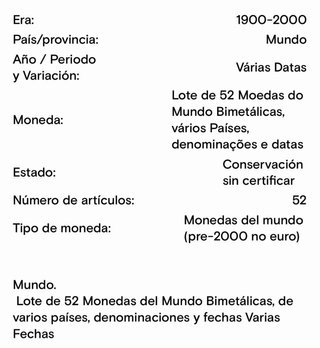 52 Monedas del Mundo Colección Variada
