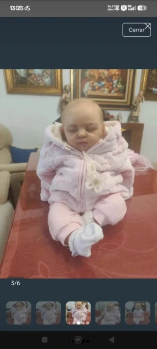 Muñeca Reborn pelo real ojos cerrados Regalo ropa