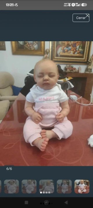 Muñeca Reborn pelo real ojos cerrados Regalo ropa