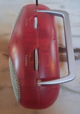Radio Portatile Lycia Y2K Rossa trasparemte Funzio