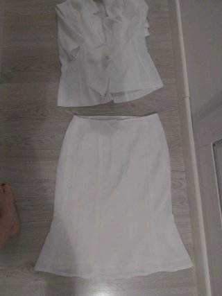 Conjunto traje falda y chaqueta rojo