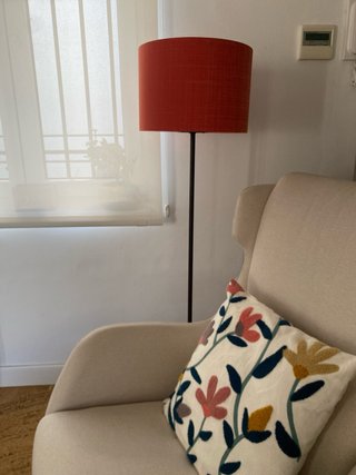 Pantalla Lámpara Tela Naranja/Roja 35cm