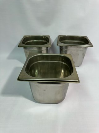 Set 3 Bacinelle Gastronomia acciaio inox pizzeria
