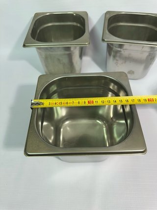 Set 3 Bacinelle Gastronomia acciaio inox pizzeria