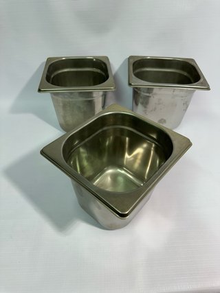 Set 3 Bacinelle Gastronomia acciaio inox pizzeria