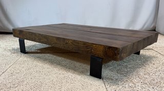 Mesa centro rústica madera maciza