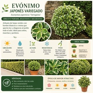 Evónimo Japonés Variegado (Euonymus japonicus)