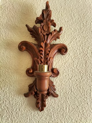 Lámpara de pared efecto madera y metal