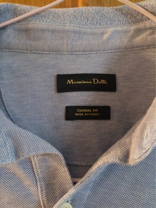 Polo Massimo Dutti gris con detalles verde