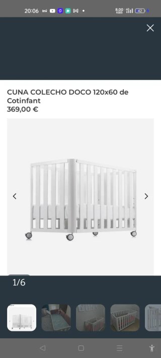 Cuna blanca con ruedas