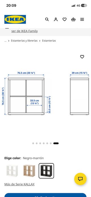 Estantería Kallax 4 cubos negra