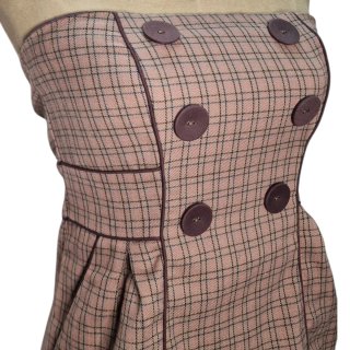 Vestido sin tirantes a cuadros