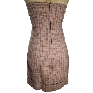 Vestido sin tirantes a cuadros