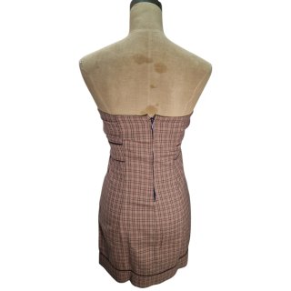 Vestido sin tirantes a cuadros