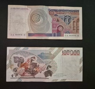Banconote 100.000 Lire Italia