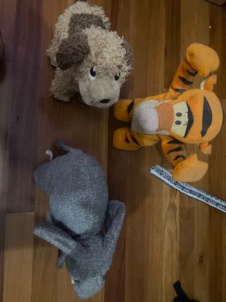 Lote Juguetes Peluche Perro, Tigre y Conejo