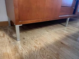 Mesa diseño cristal y 6 sillas + aparador