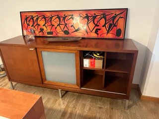 Mesa cristal 6 sillas + aparador  a conjunto