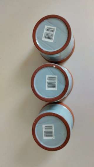 Set di 3 vasi in ceramica blu cielo