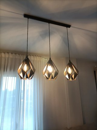 Lámpara de techo 3 focos diseño geométrico