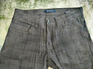 Pantalón de vestir cuadros gris S/M