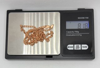 Cadena Arabesca de oro rosa 14k, 8.18 g, 55.5 cm.