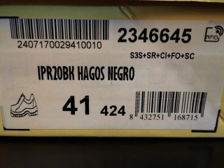 Zapatos de Seguridad FAL IPR20BK Hagos Negro T.41