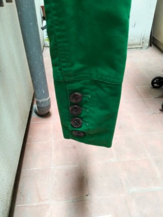 Abrigo Mango Verde Doble Botonadura