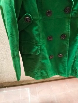 Abrigo Mango Verde Doble Botonadura