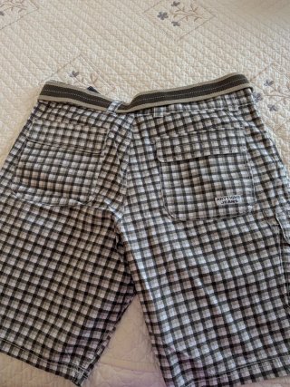 Pantalones cortos cuadros XXL con cinturón