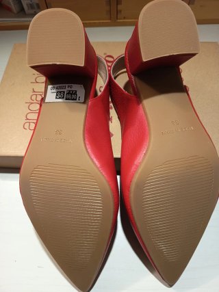 Zapatos rojos mujer tacón slingback