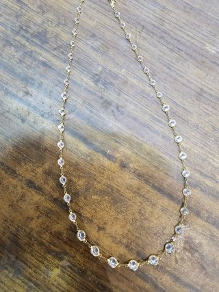 Cadena o collar de oro 18 kilates con circonitas