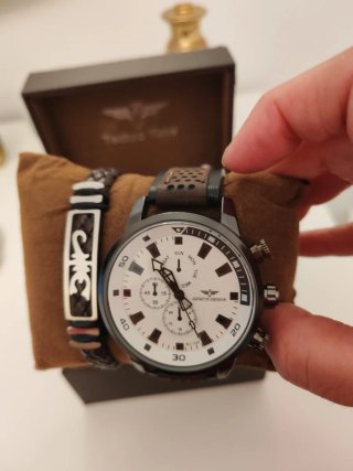Reloj Techno Time Marrón Cuero Unisex