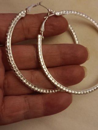 Pendientes argolla grandes circonitas Vintages