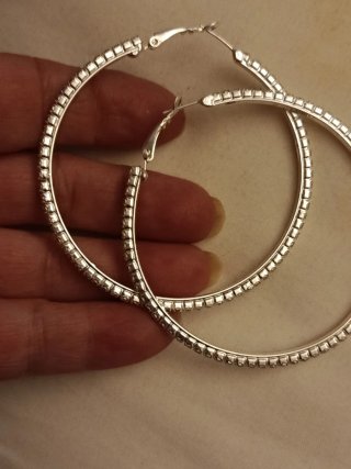 Pendientes argolla grandes circonitas Vintages