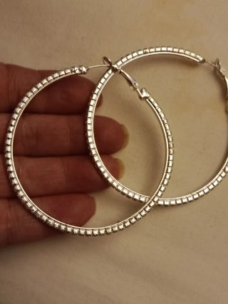 Pendientes argolla grandes circonitas Vintages