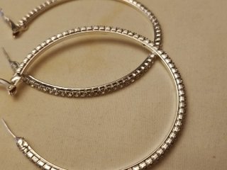 Pendientes argolla grandes circonitas Vintages