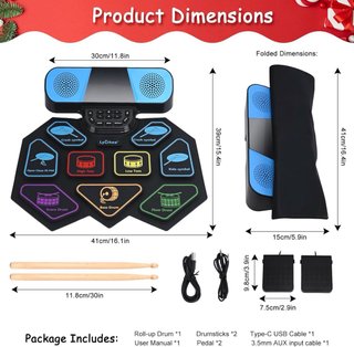 NUEVO Lychee batería electrónica 9 pads auriculare
